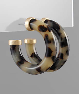 Thick Tortoise Hoop with Gold Cap