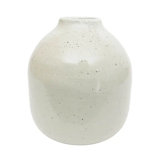 Speckled White Metal Vase