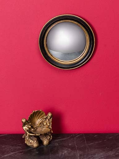 Black and Gold Convex Mirror