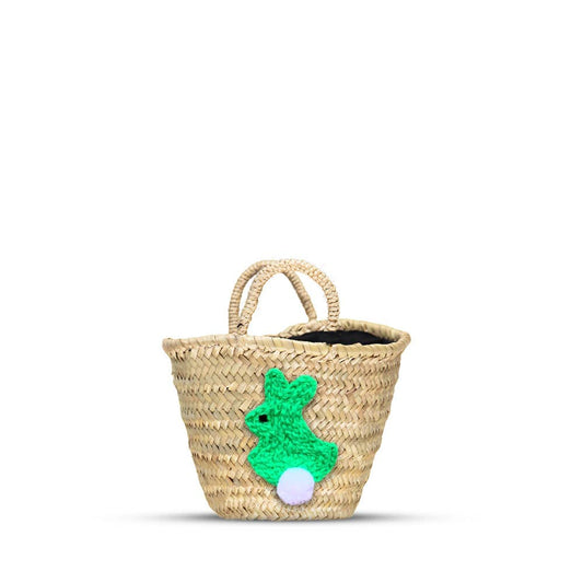 Easter Basket - Mini easter straw bag - bunny